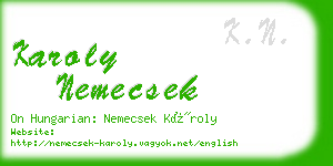 karoly nemecsek business card